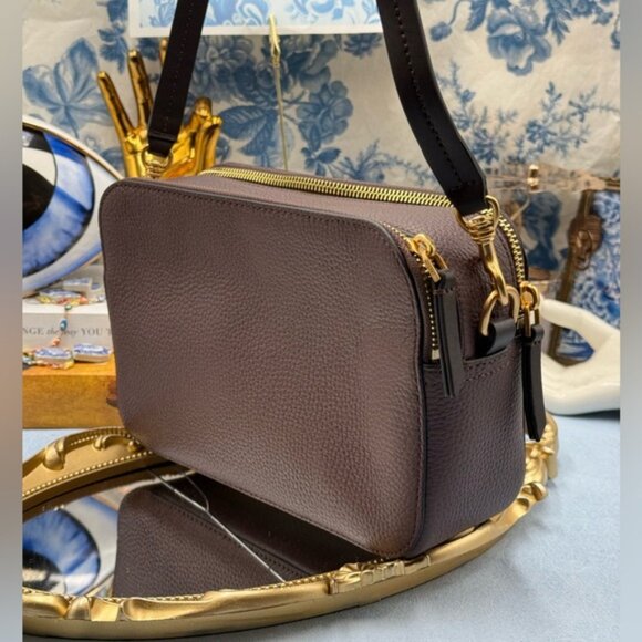 🆕 OROTON 🧿 NWOT Dylan Camera Crossbody Bag, Brown Bear Calfskin Leather - Picture 6 of 14